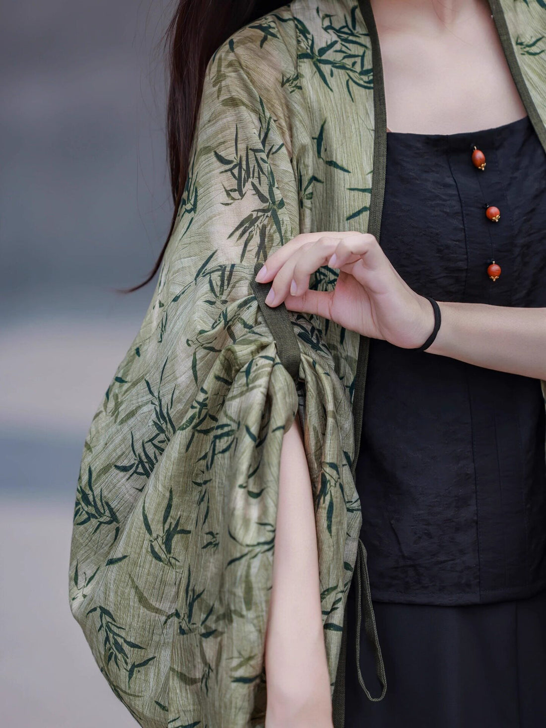 Ni Meng Guo Feng Yu Jun Wei-Jin Northern Dynasties Pleated Hanfu Top, Modified New Chinese Cardigan, Daily Commute Bamboo