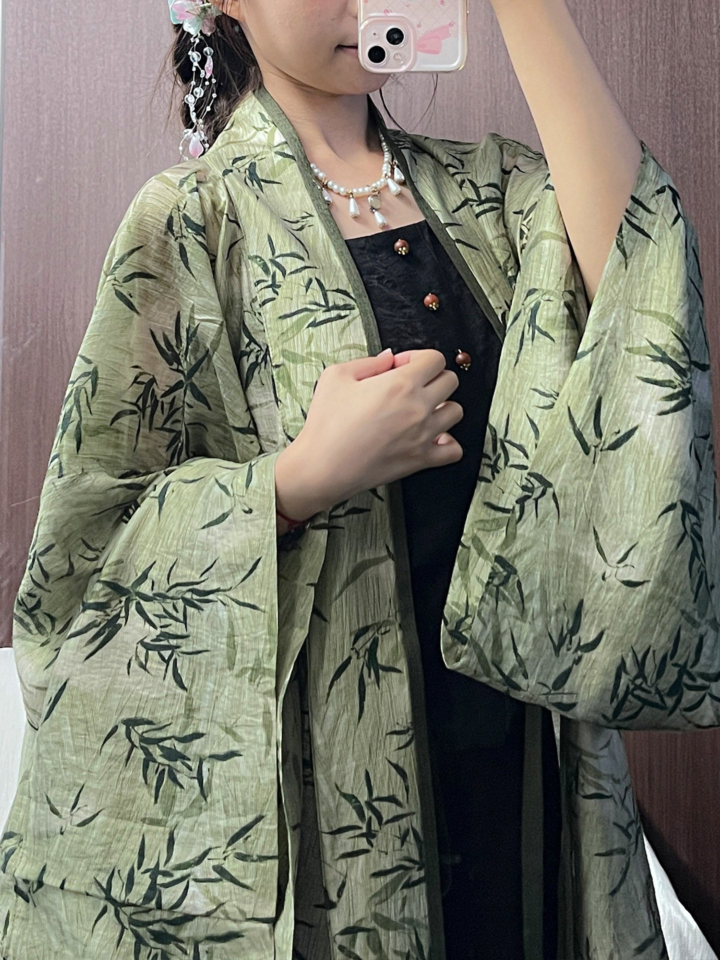 Ni Meng Guo Feng Yu Jun Wei-Jin Northern Dynasties Pleated Hanfu Top, Modified New Chinese Cardigan, Daily Commute Bamboo