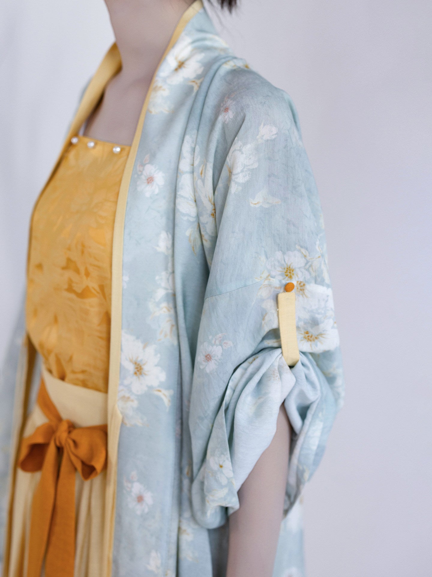 Dream Daisy Original Hanfu Song-style Open-front Top & Elastic Half Skirt S/A Rayon Commute Bright
