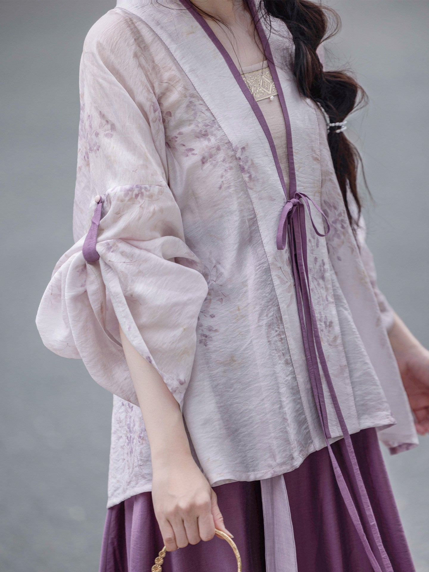 Dream Wisteria Smoothie - Original Chinese Style Elastic Waist Ru Skirt, Han Element Daily Commute Hanfu, Summer