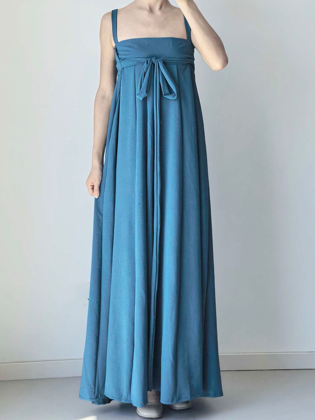 Dark Sleeve Fragrance [Distant Mountain Indigo] Blue Famen Temple Short Top & Chest-Level 8-Piece Skirt Hanfu Women Daily Commute