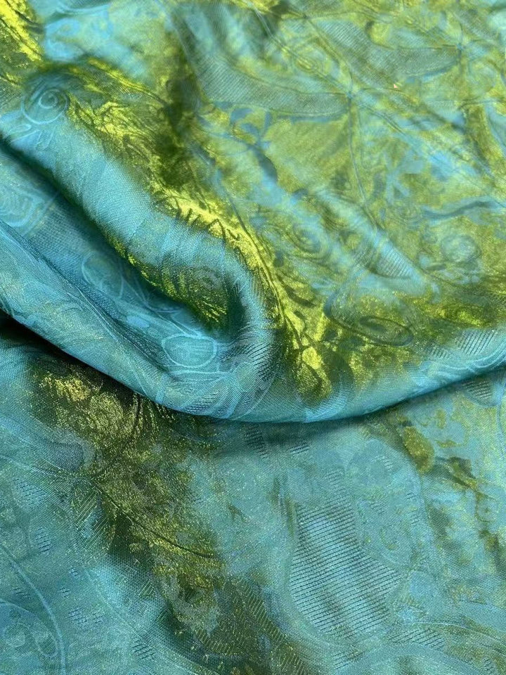 Anxiu Yingxiang [Yu Xia] Rayon Iridescent Modified N. Dynasty Pleated Dress, Daily Commute