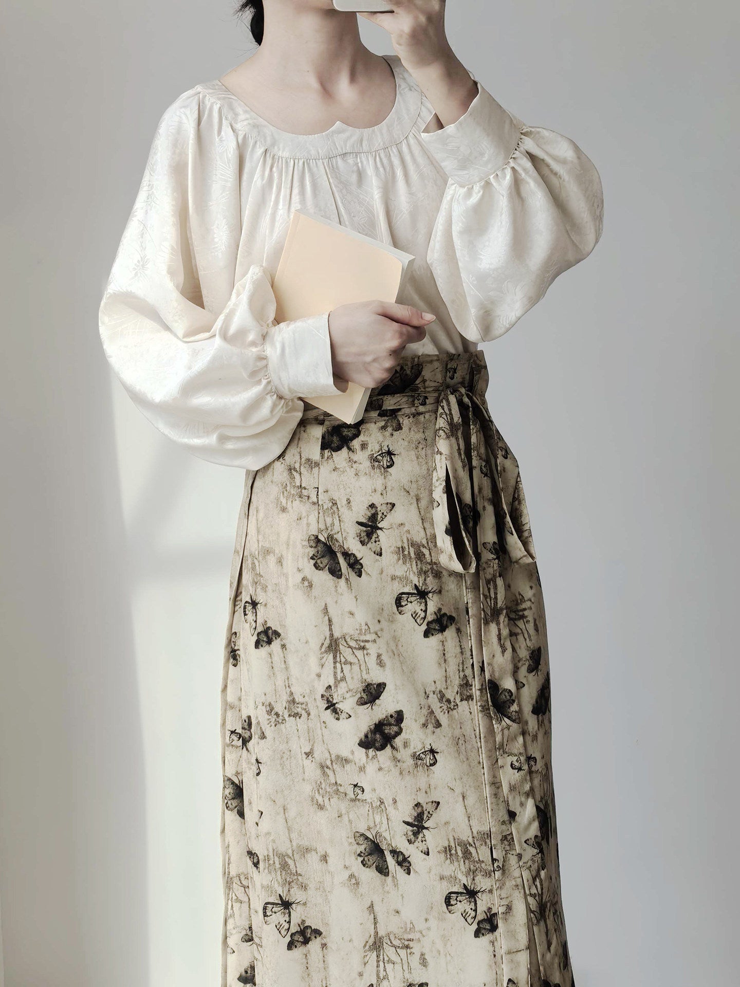 Anxiuyingxiang【Epiphyllum Sweetheart Neck】Hanfu Women Mod Sweetheart Neck Skirt Daily Commute