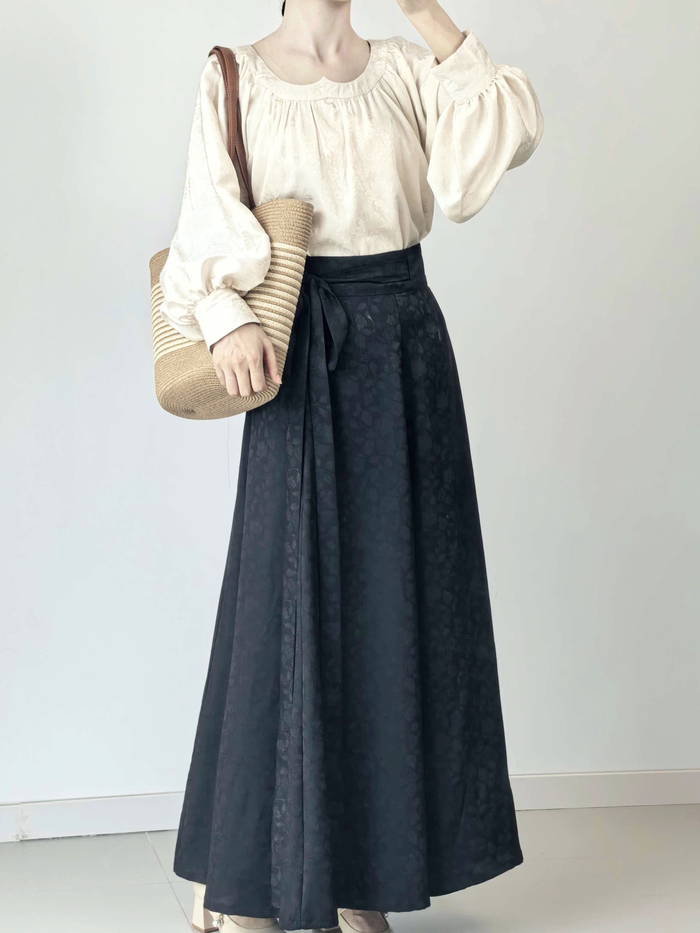 Anxiuyingxiang【Epiphyllum Sweetheart Neck】Hanfu Women Mod Sweetheart Neck Skirt Daily Commute