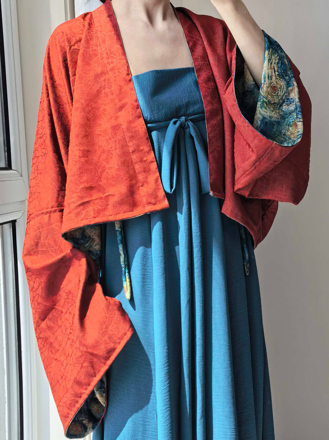 Dark Sleeve Fragrance [Starry Sky] Reversible Tang-style Short Top, Women's Daily Hanfu