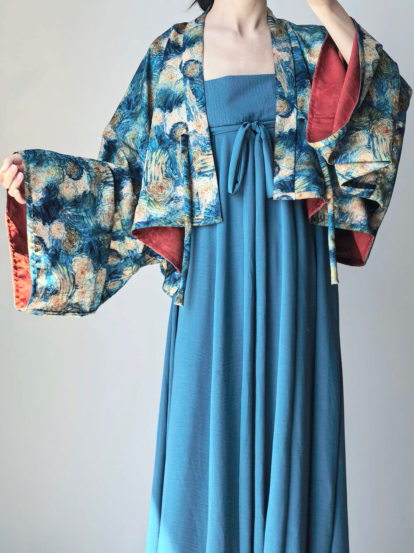 Dark Sleeve Fragrance [Starry Sky] Reversible Tang-style Short Top, Women's Daily Hanfu