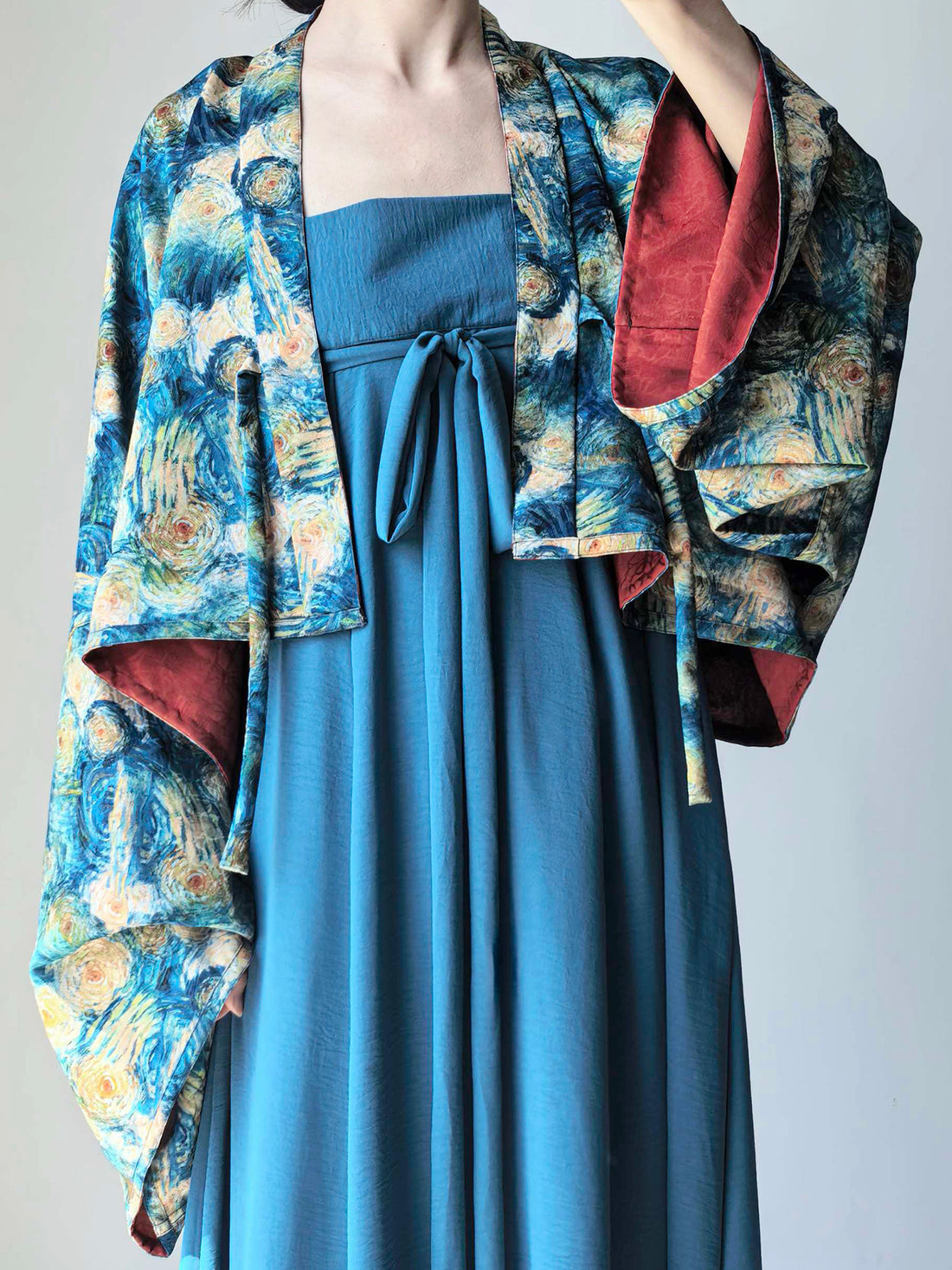 Dark Sleeve Fragrance [Starry Sky] Reversible Tang-style Short Top, Women's Daily Hanfu