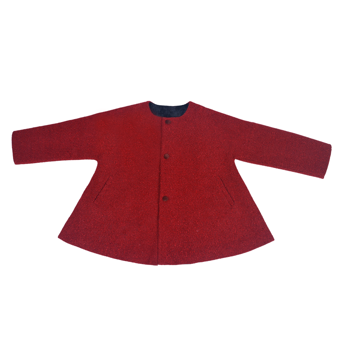 Nimeng [Coral Ode] Modified Tang Round Collar Short Jacket, Han-Inspired Chinese Shorts, Mamian Skirt, Autumn/Winter Daily Red