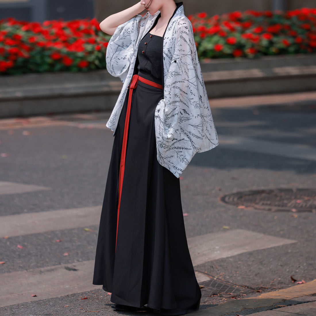 Ni Meng [Dark Ink] Original Modern Hanfu Set, Everyday Song Pants, Han-Inspired Commute Wear, New Chinese Style