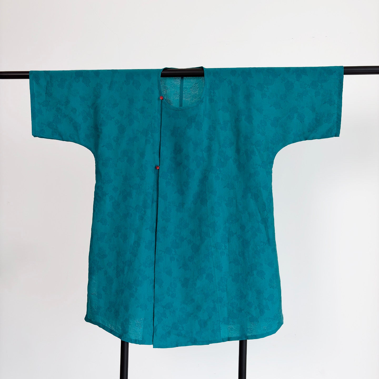 Dark Sleeve Fragrance [Blue Ting] Hanfu Women's Modified Tang Round Neck Short Sleeve Tencel Breathable Daily Commute