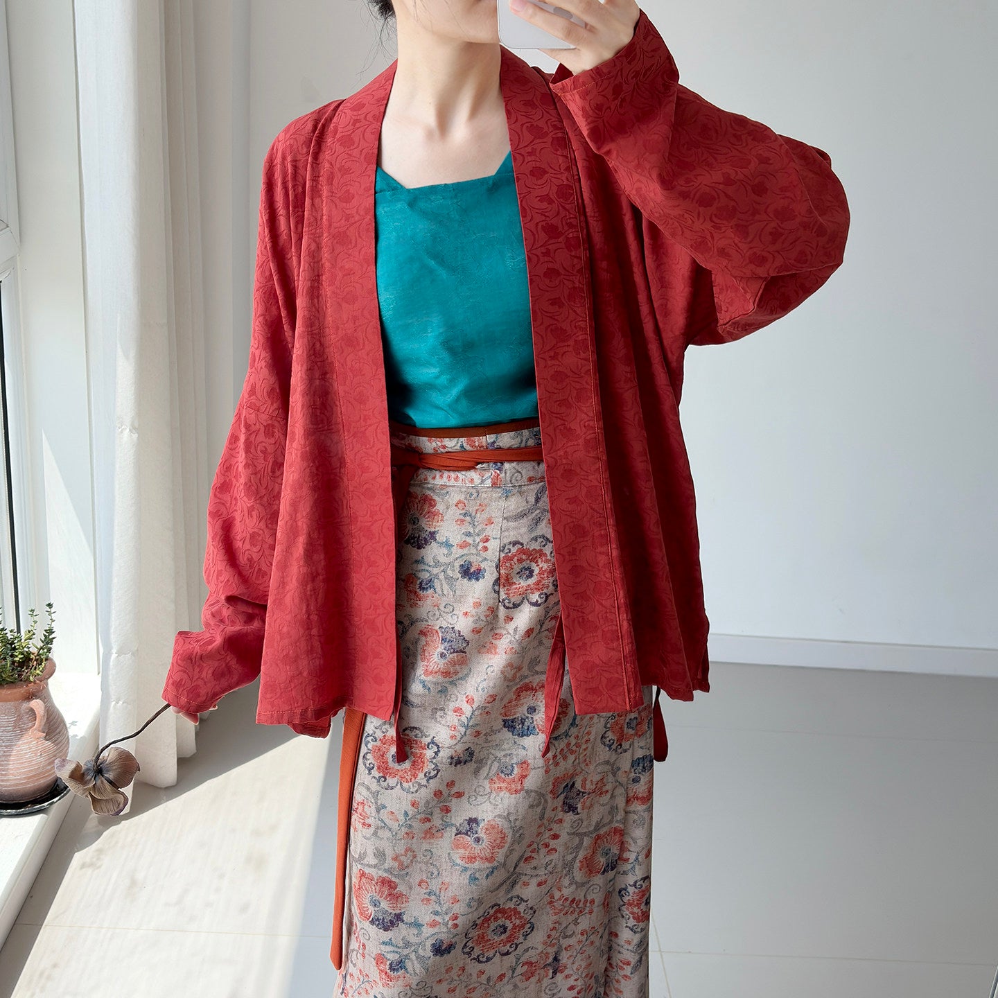 Original [Tulip] Hanfu Women's Song Style Airplane Sleeve Darted Spiral Skirt, Daily Commute