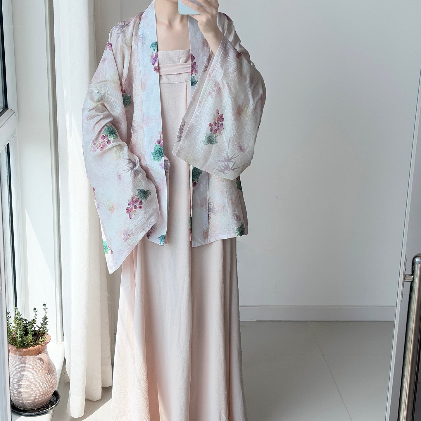 Dark Sleeve Fragrance [Little Grape Pleated Top] Hanfu Women's Tencel Modified N. Dynasty Pleated Top Daily Commute
