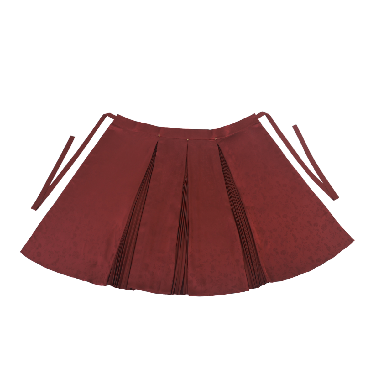 Nimeng Chiyu Zhan Original Modified Hanfu Song-style Long Robe & Pleated Skirt Set - Dark Red, Daily Commute, Morning Robe, Wedding Toast Dress