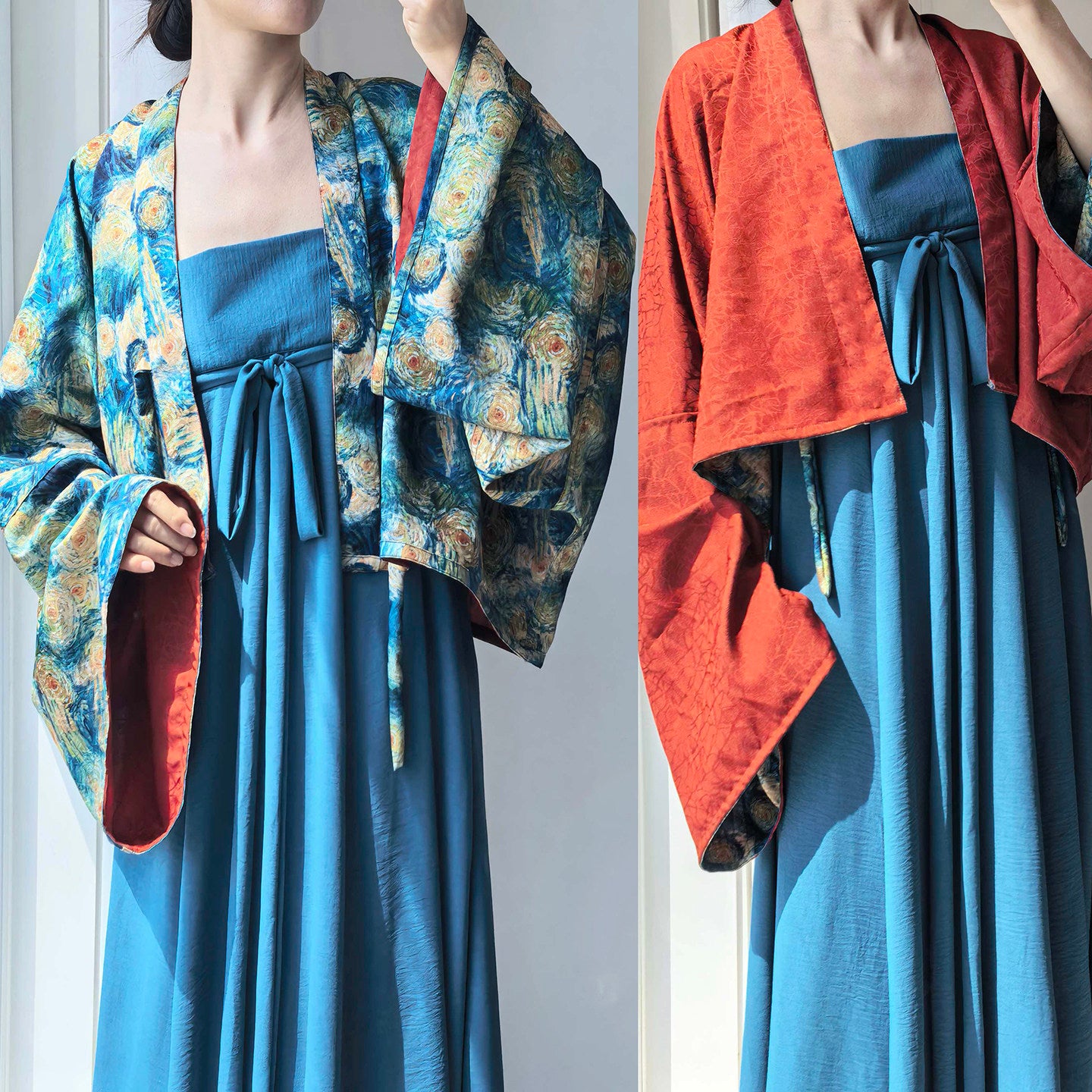 Dark Sleeve Fragrance [Starry Sky] Reversible Tang-style Short Top, Women's Daily Hanfu