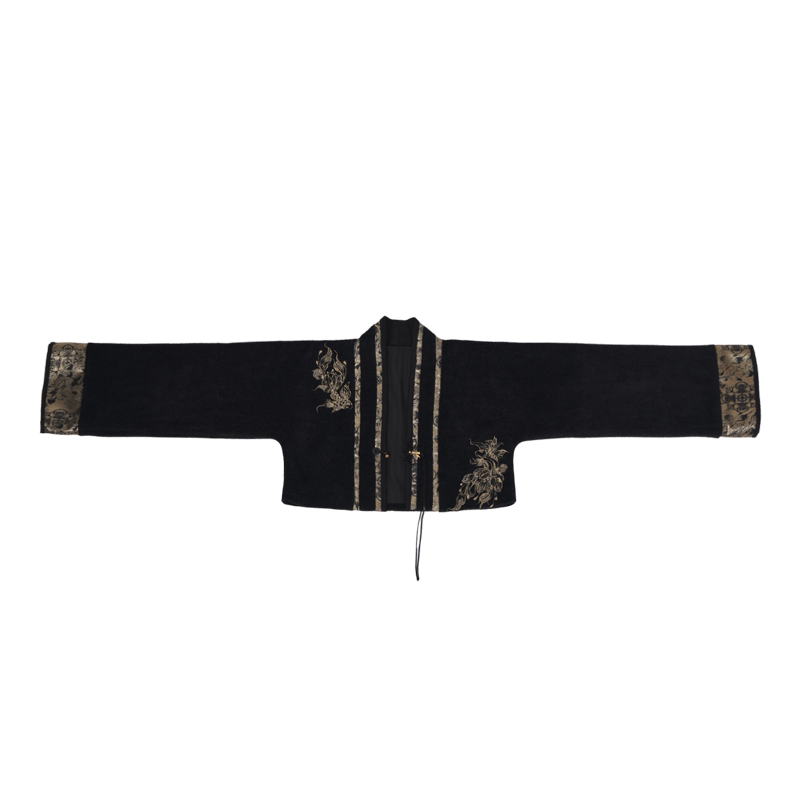 Dreamy Year-After-Year Black Mamian Skirt, Ming Style Han-Inspired Embroidery & Gold Jacquard, Elegant Rich-Girl Look, Petite-Friendly
