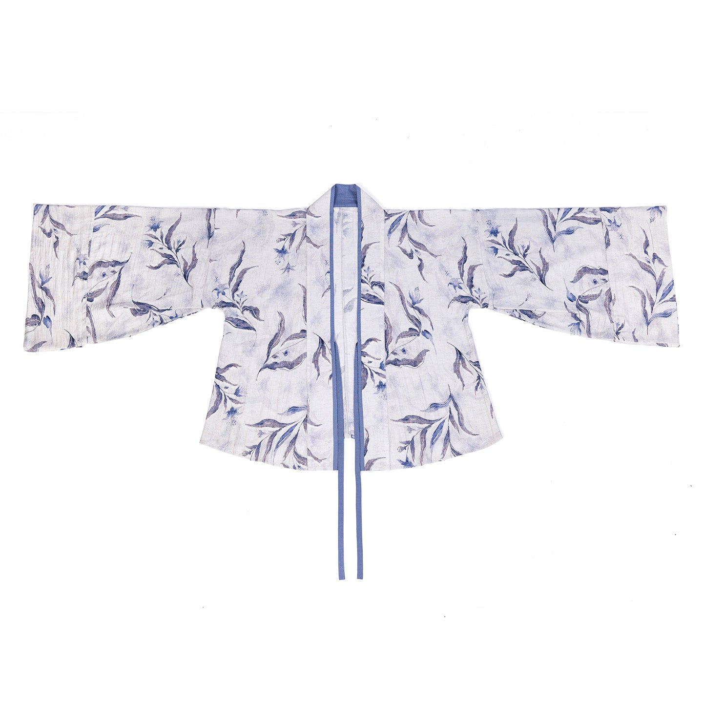 Zhi Nan Dreamlike Original Viscose Pleated Top & Elastic Waist Song-Style Pants Set, Commute & Daily, Blue