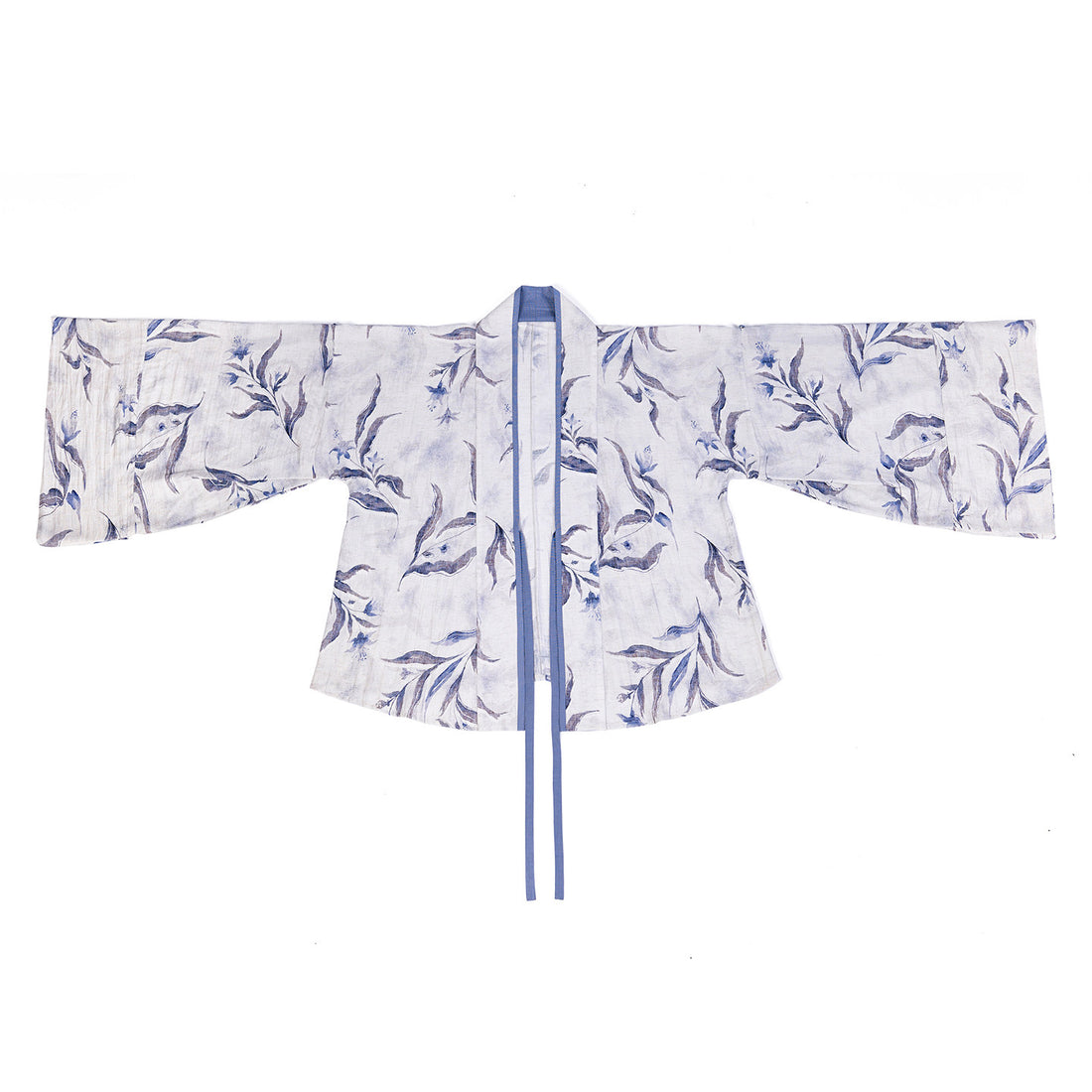 Zhi Nan Dreamlike Original Viscose Pleated Top & Elastic Waist Song-Style Pants Set, Commute & Daily, Blue