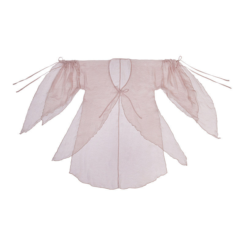 Dreamy Ru Meng Ling Spaghetti Half Skirt, One-Piece Torn Skirt, Mermaid Tail, Hanfu Element, Torn Sleeves, Petal Collar, Ethereal & Gentle