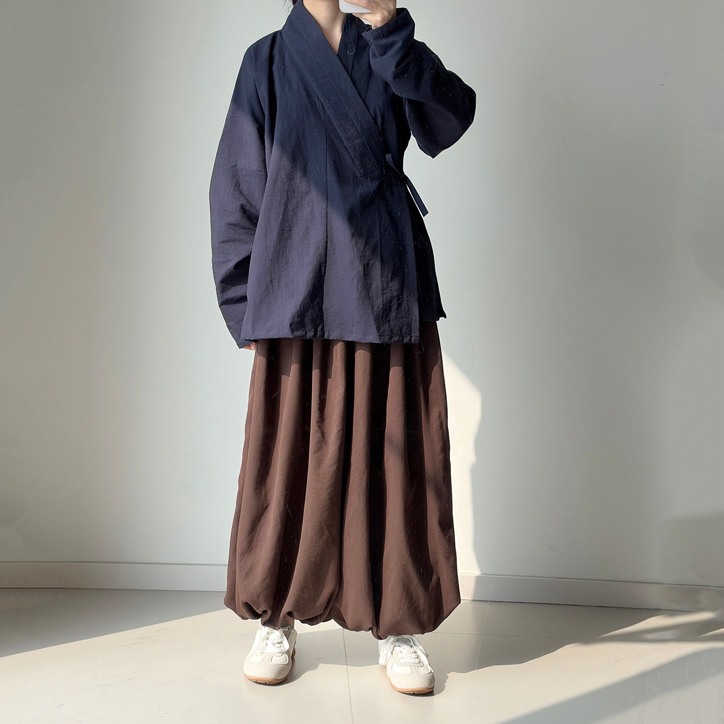 Anxiu Yingxiang Solid Harem Pants, Elastic Waist, Rayon, Comfortable & Loose Fit, Breathable, Lightweight & Cool