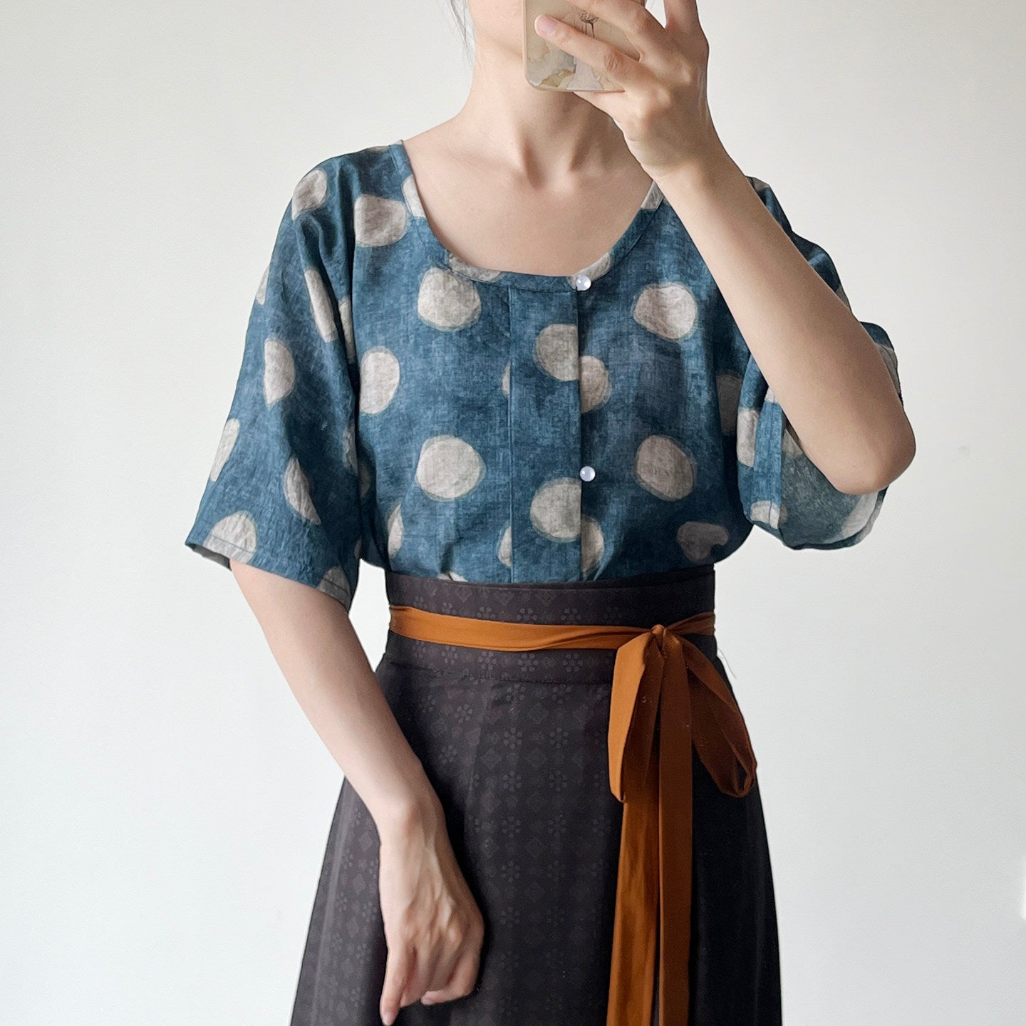 Anxiu Yingxiang【Suiyu】Hanfu Women's Cotton Tang-style Half-sleeve Top - Comfortable & Breathable, Daily Commute