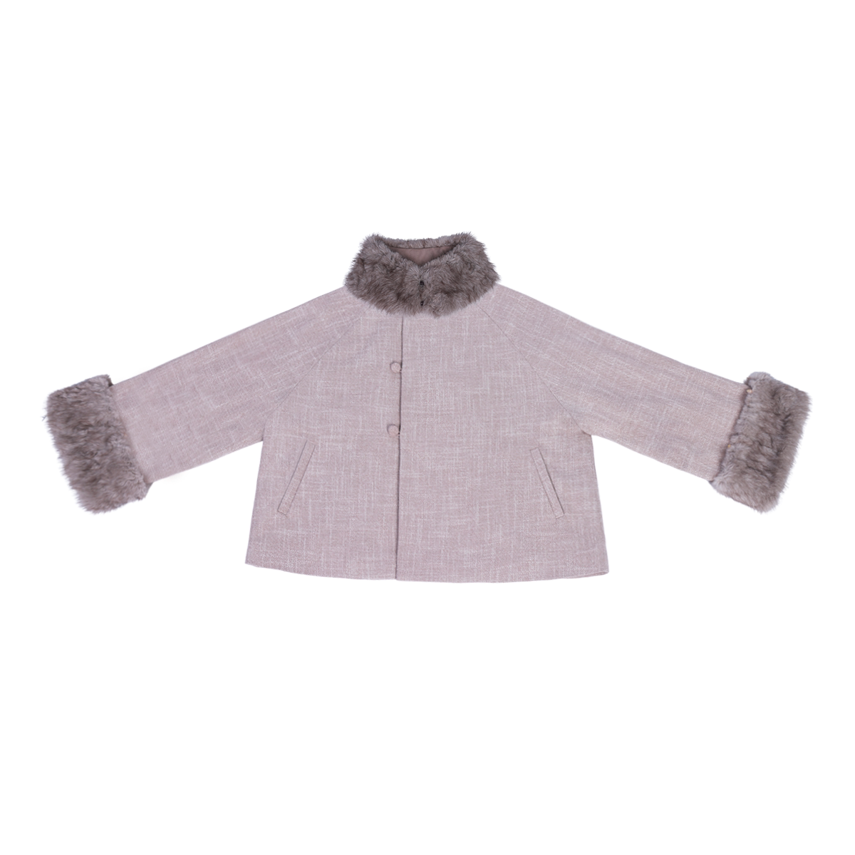 Ni Meng [Purple Smoke] Original New Chinese Style Fish Tail Dress Coat - Soft & Slim Fit - Women Autumn/Winter - Removable Fur Collar
