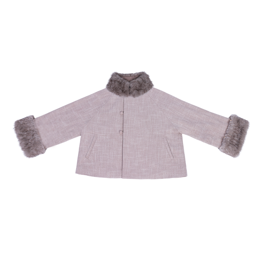 Ni Meng [Purple Smoke] Original New Chinese Style Fish Tail Dress Coat - Soft & Slim Fit - Women Autumn/Winter - Removable Fur Collar