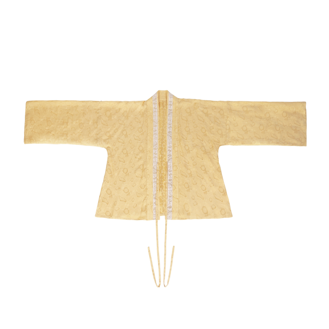 Dream Fragrance Original Song-Style Front-Open Straight-Sleeve Wrap Skirt Spring/Autumn Daily Hanfu Goose Yellow & Green Jacquard