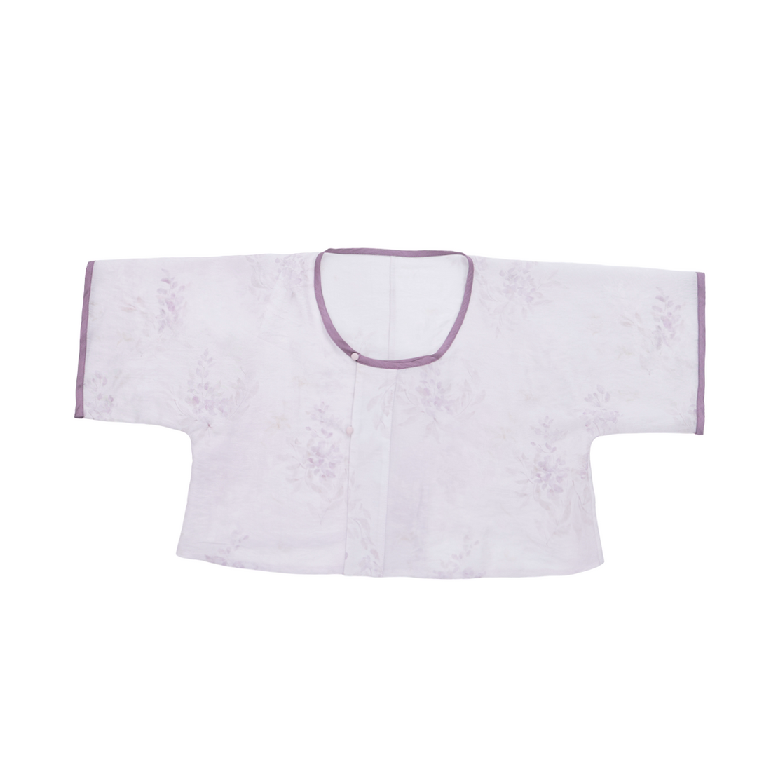 Dreamlike Wisteria Ice Slush Shorts - Chinese-style Elastic Waist Han-style, Daily Commute, Summer & Autumn