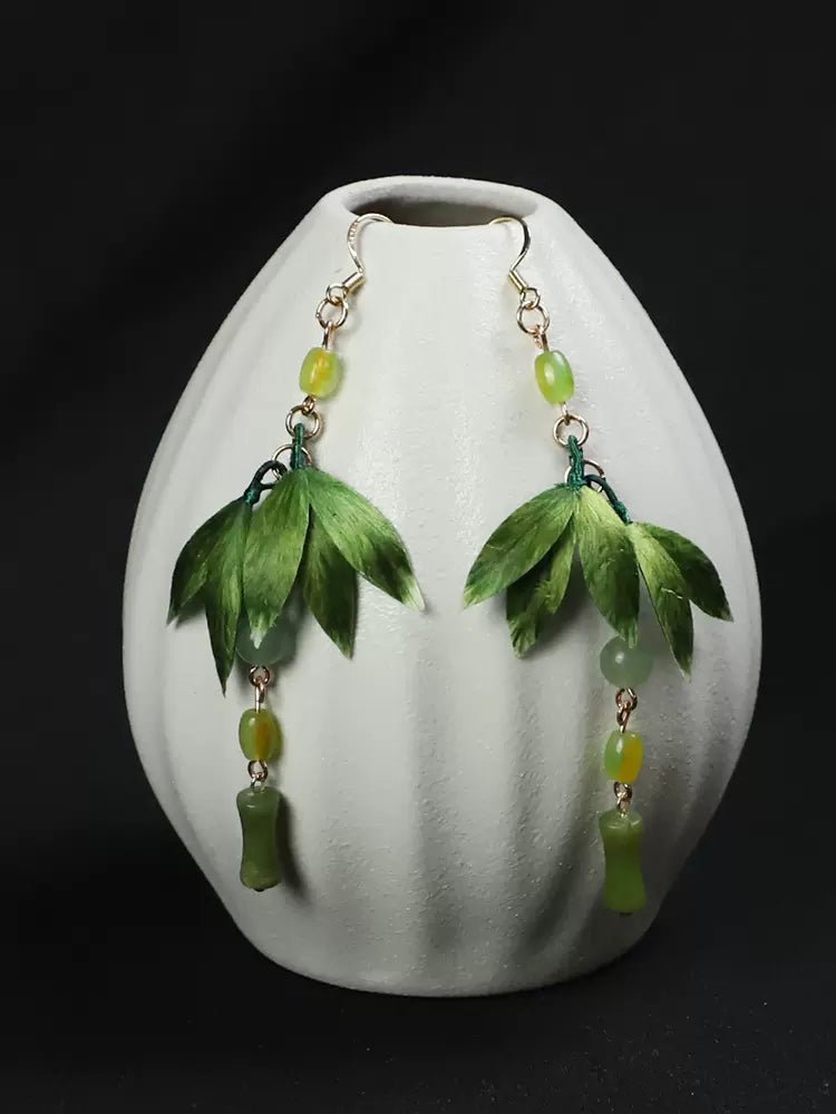 Green Bamboo Leaf|Hanfu Matching Earrings - Hanrong hanfu chinese traditional clothes newmoondance nuwahanfu fashionhanfu newfanfu hanfustory Green Bamboo Leaf|Hanfu Matching Earrings - Hanrong hanfu chinese traditional clothes newmoondance nuwahanfu fashionhanfu newfanfu hanfustory