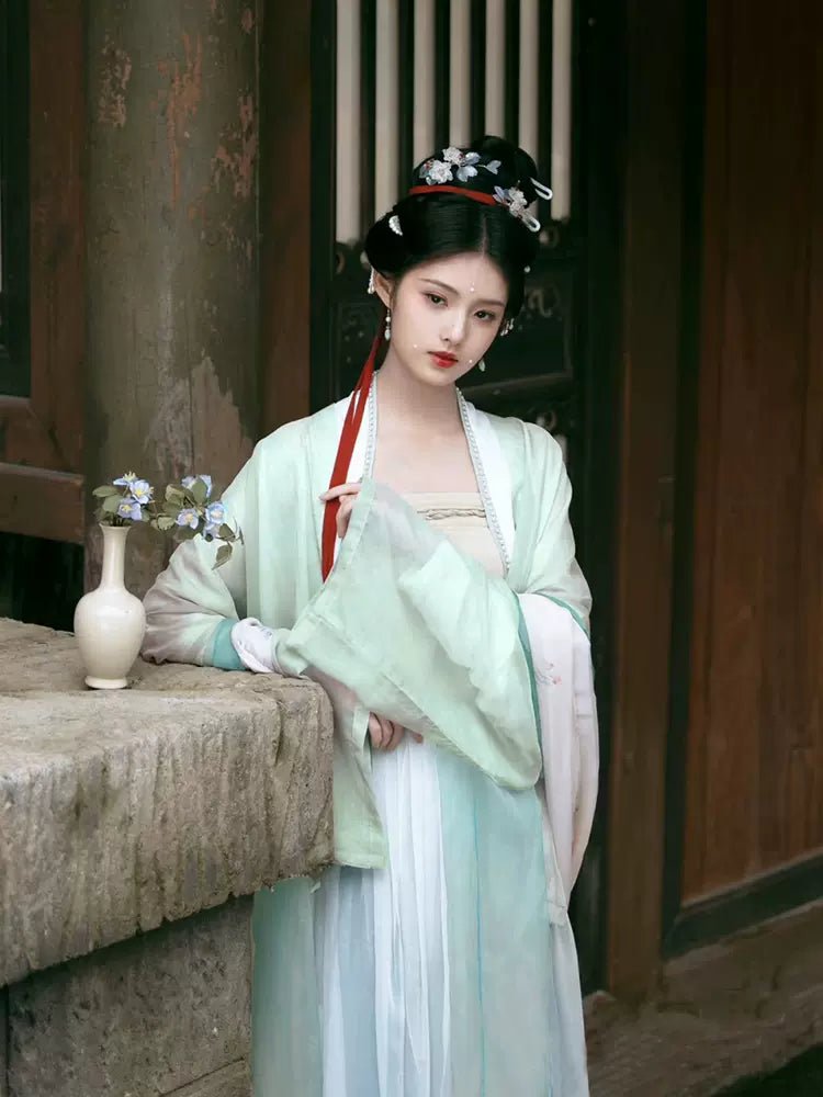 【Hanfu】 Tranquil Jade Elegance | Song Chest - length skirthan fu Chinese han fu hanfu male tang dynasty clothes chinese hanfu tang dynasty outfits traditiona hanfu dress chinese hanfu chinese style dress dress fashion cheongsam dress q