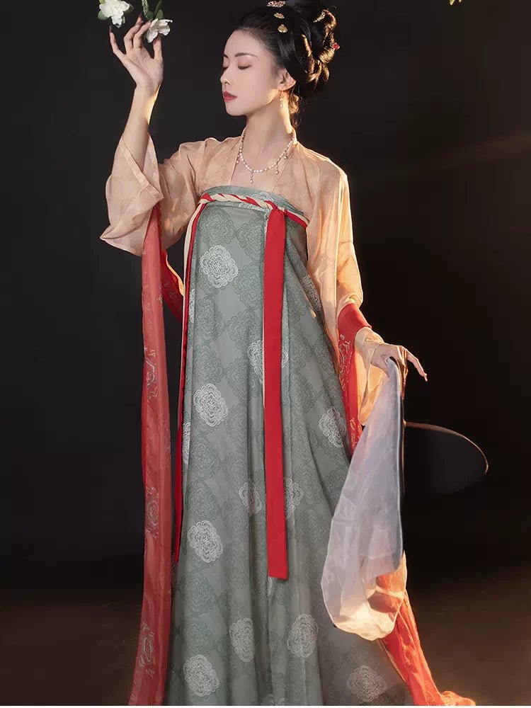 【Hanfu】A Multitude of Flowers in Brocade|Tang Chest - Length skirthan fu Chinese han fu hanfu male tang dynasty clothes chinese hanfu tang dynasty outfits traditiona hanfu dress chinese hanfu chinese style dress dress fashion cheongsam dress q