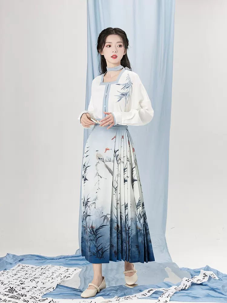 【Hanfu】Bamboo Ripple | Mamian skirthan fu Chinese han fu hanfu male tang dynasty clothes chinese hanfu tang dynasty outfits traditiona hanfu dress chinese hanfu chinese style dress dress fashion cheongsam dress q