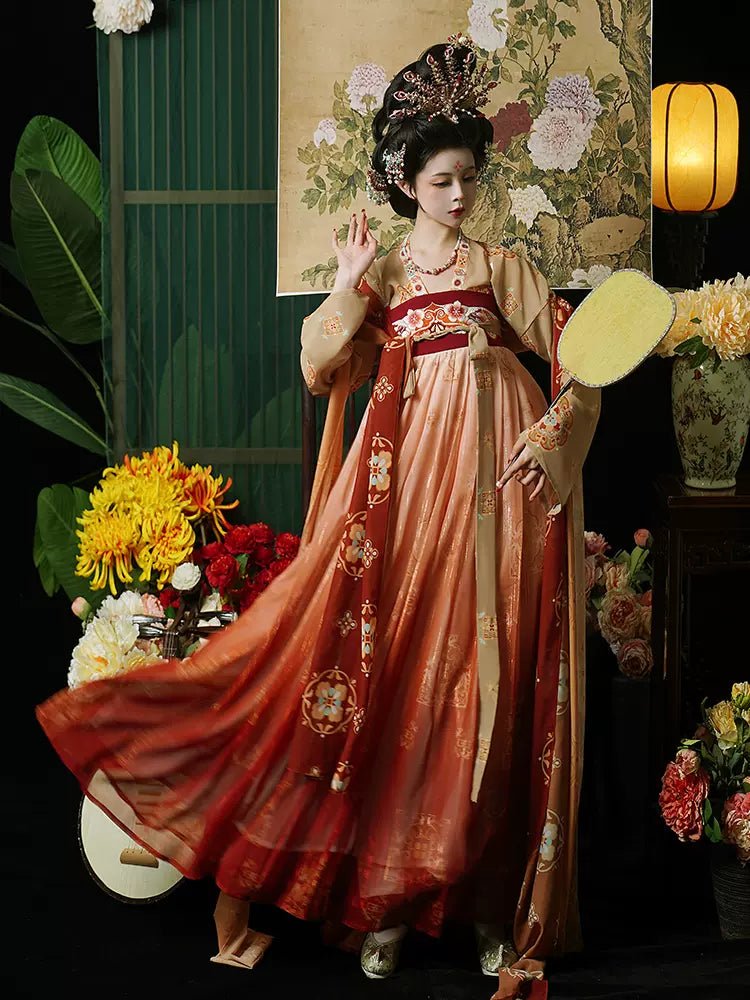 【Hanfu】Bunch of Flowers in Beautiful Colors|Tang Chest - length skirthan fu Chinese han fu hanfu male tang dynasty clothes chinese hanfu tang dynasty outfits traditiona hanfu dress chinese hanfu chinese style dress dress fashion cheongsam dress q