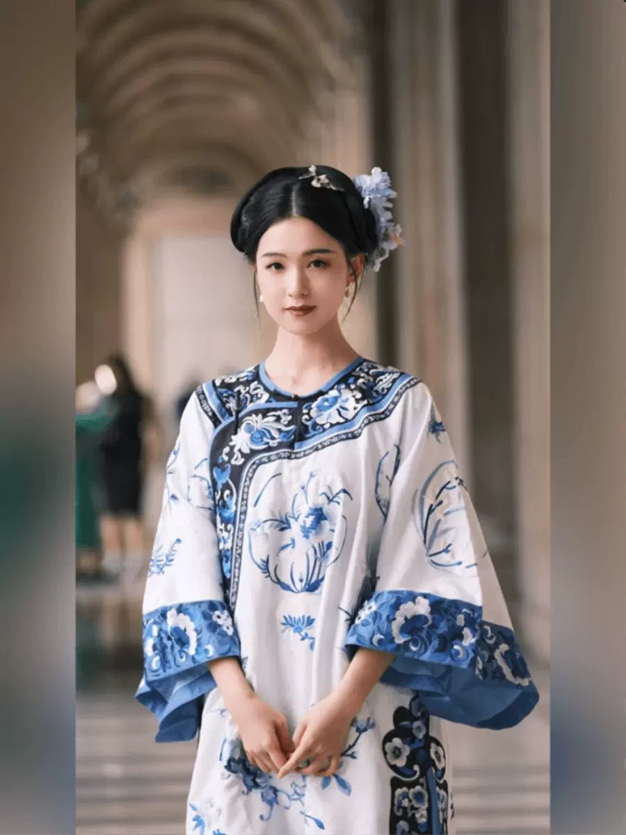 【Hanfu】Cerulean Blossom Serenade | Qing Style Hanfuhan fu Chinese han fu hanfu male tang dynasty clothes chinese hanfu tang dynasty outfits traditiona hanfu dress chinese hanfu chinese style dress dress fashion cheongsam dress q