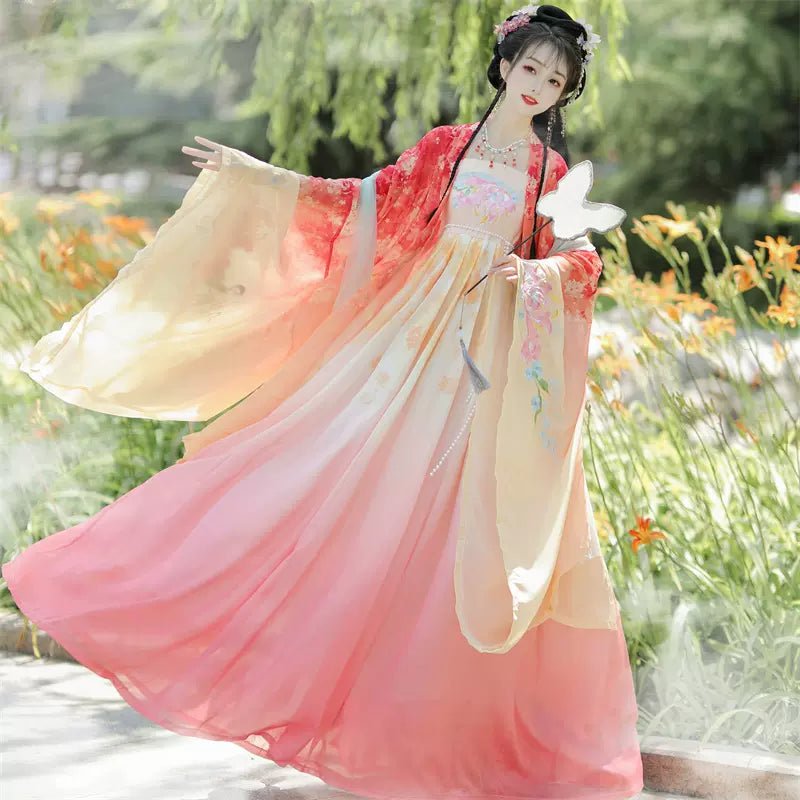 Hanfu】Colorful Lotus|Tang Chest-Length skirt