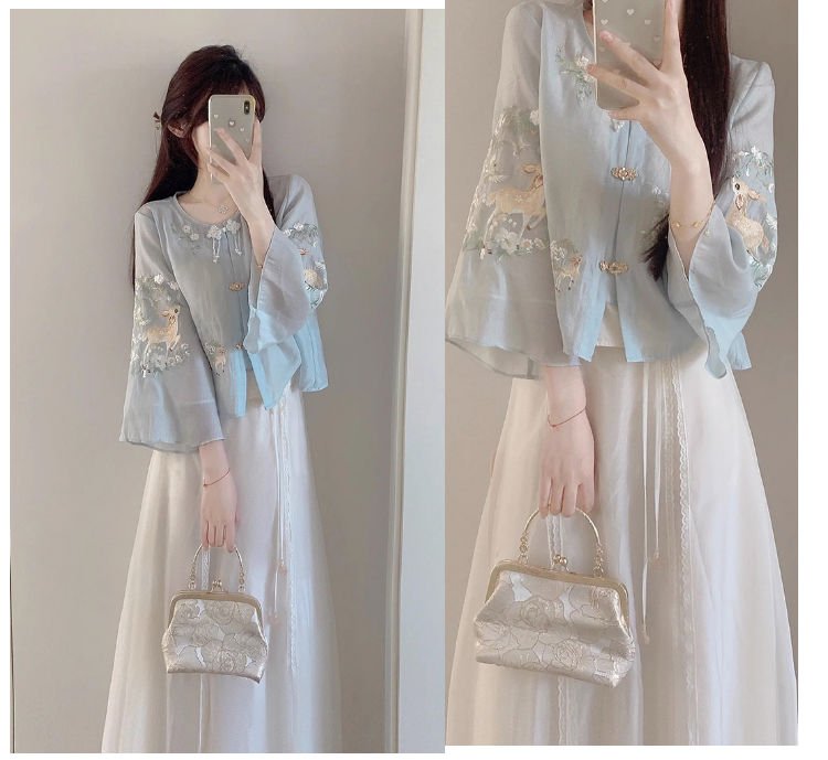 【Hanfu】Cute Deer|Modern skirthan fu Chinese han fu hanfu male tang dynasty clothes chinese hanfu tang dynasty outfits traditiona hanfu dress chinese hanfu chinese style dress dress fashion cheongsam dress q