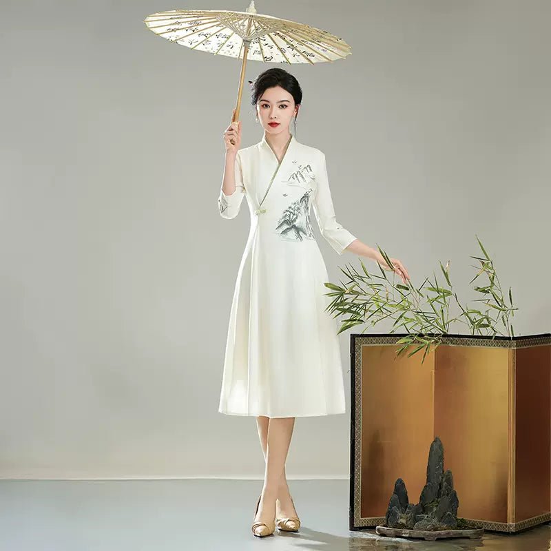 HanfuElegant Peaks in Mist | Cheongsam/Qipao - Hanrong hanfu chinese traditional clothes newmoondance nuwahanfu fashionhanfu newfanfu hanfustory HanfuElegant Peaks in Mist | Cheongsam/Qipao - Hanrong hanfu chinese traditional clothes newmoondance nuwahanfu fashionhanfu newfanfu hanfustory