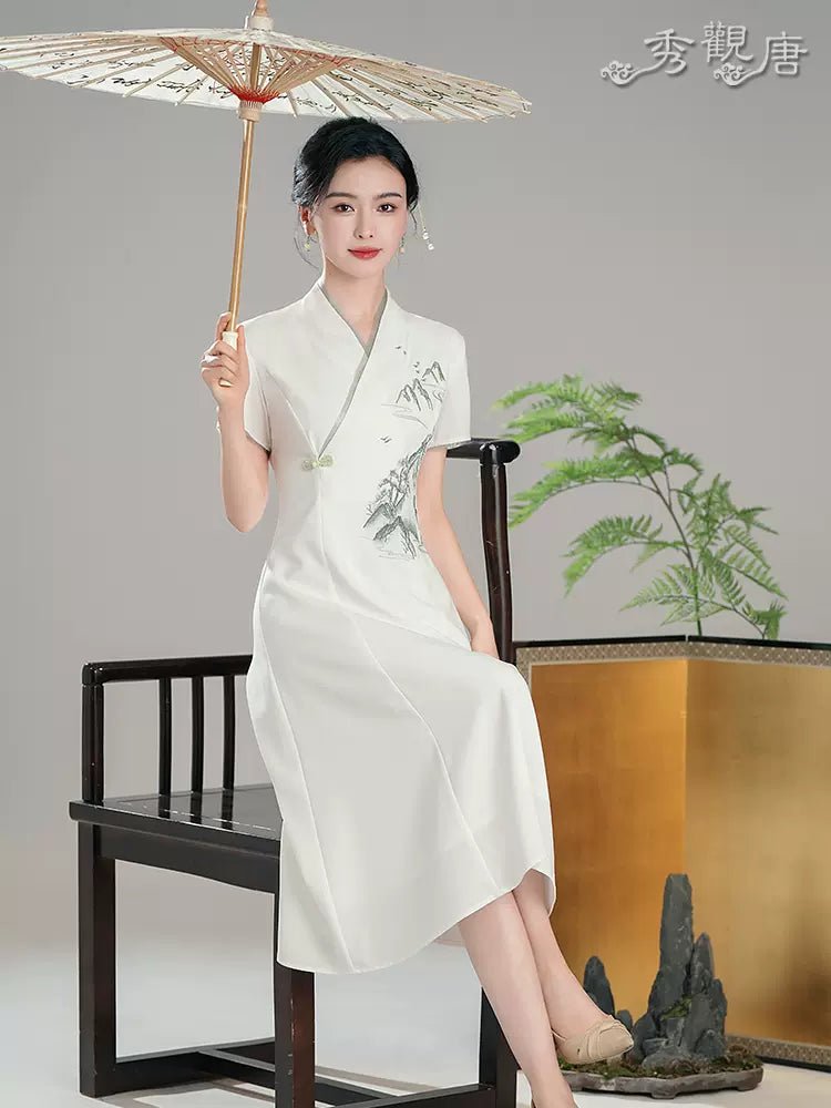 HanfuElegant Peaks in Mist | Cheongsam/Qipao - Hanrong hanfu chinese traditional clothes newmoondance nuwahanfu fashionhanfu newfanfu hanfustory HanfuElegant Peaks in Mist | Cheongsam/Qipao - Hanrong hanfu chinese traditional clothes newmoondance nuwahanfu fashionhanfu newfanfu hanfustory