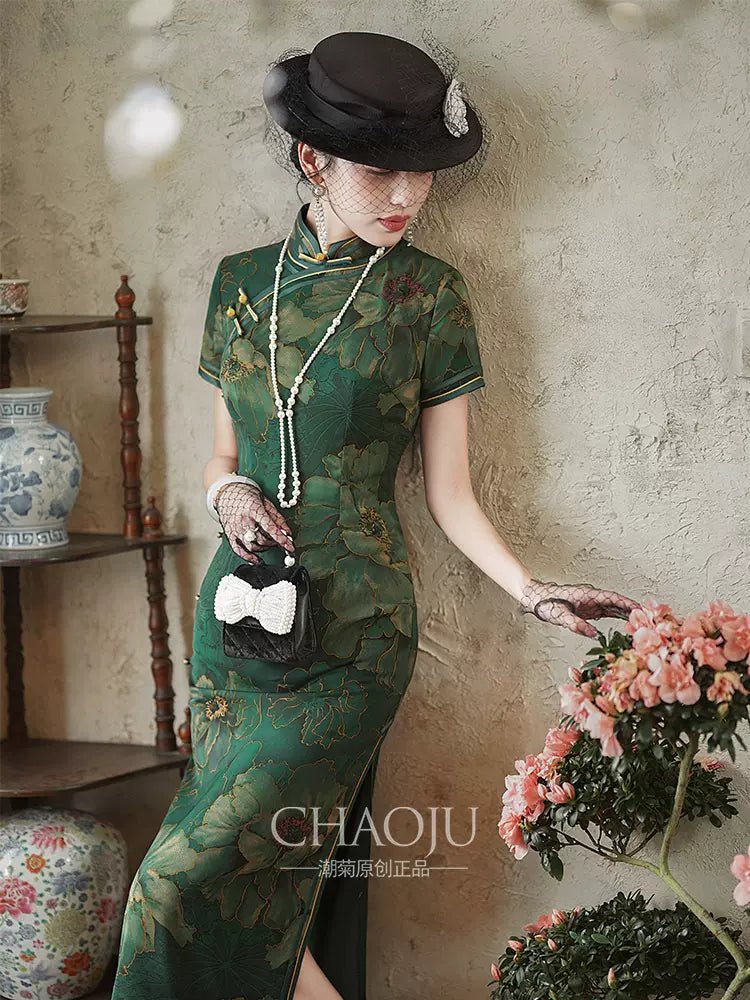 HanfuEmerald Elegance Bloom | Cheongsam/Qipao - Hanrong hanfu chinese traditional clothes newmoondance nuwahanfu fashionhanfu newfanfu hanfustory HanfuEmerald Elegance Bloom | Cheongsam/Qipao - Hanrong hanfu chinese traditional clothes newmoondance nuwahanfu fashionhanfu newfanfu hanfustory