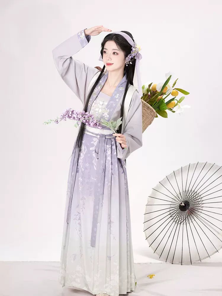 【Hanfu】Floating Purple Garment, Floral Fragrance in Sleeves | Mamian skirthan fu Chinese han fu hanfu male tang dynasty clothes chinese hanfu tang dynasty outfits traditiona hanfu dress chinese hanfu chinese style dress dress fashion cheongsam dress q