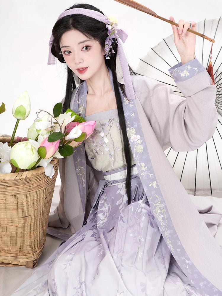 【Hanfu】Floating Purple Garment, Floral Fragrance in Sleeves | Mamian skirthan fu Chinese han fu hanfu male tang dynasty clothes chinese hanfu tang dynasty outfits traditiona hanfu dress chinese hanfu chinese style dress dress fashion cheongsam dress q