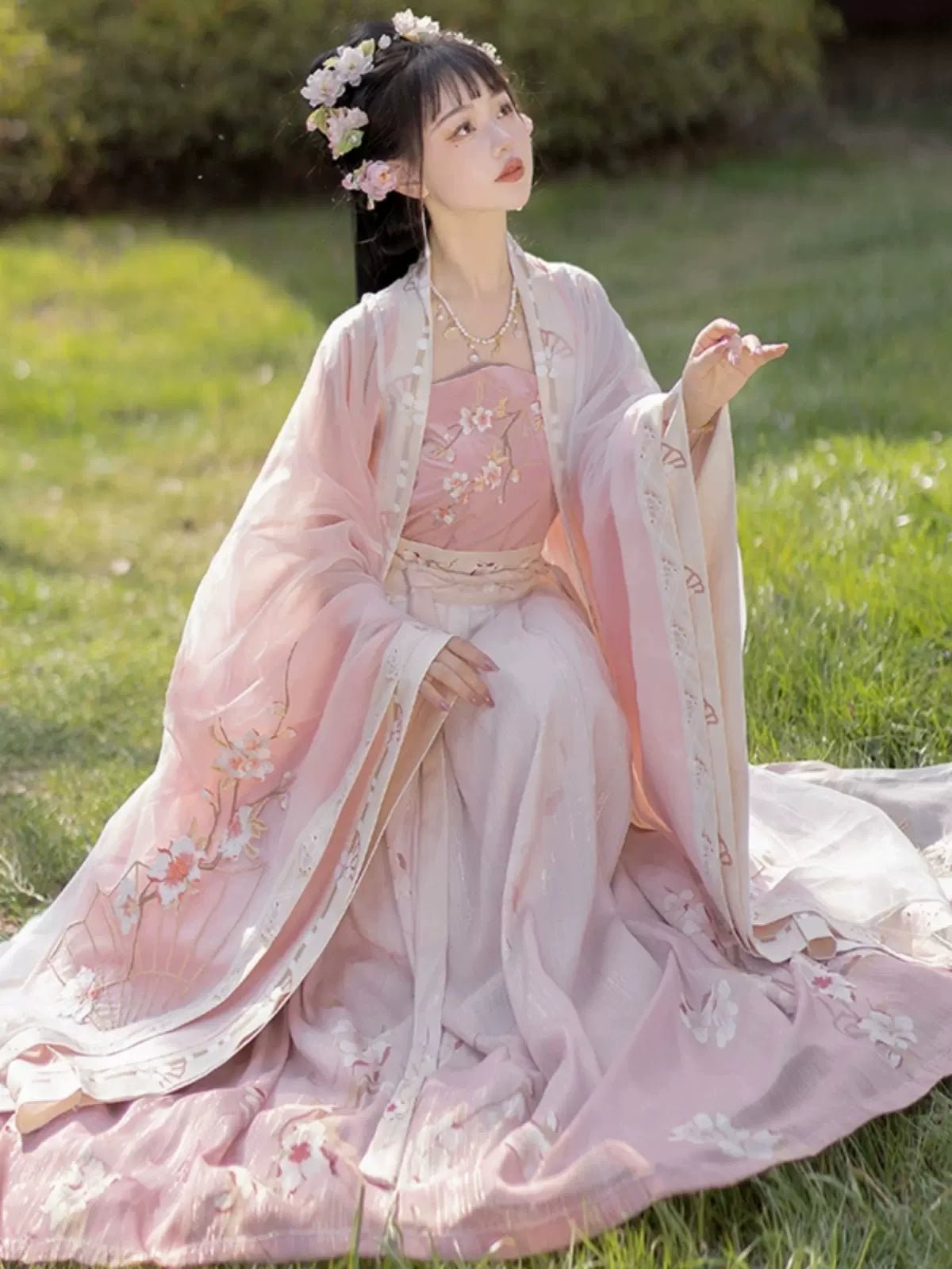【Hanfu】Flowers in spring|Song waist - length skirthan fu Chinese han fu hanfu male tang dynasty clothes chinese hanfu tang dynasty outfits traditiona hanfu dress chinese hanfu chinese style dress dress fashion cheongsam dress q