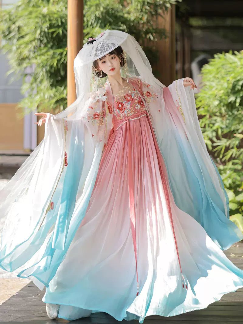【Hanfu】Fluttering Petals Recite a Poem|Tang Chest - Length skirthan fu Chinese han fu hanfu male tang dynasty clothes chinese hanfu tang dynasty outfits traditiona hanfu dress chinese hanfu chinese style dress dress fashion cheongsam dress q