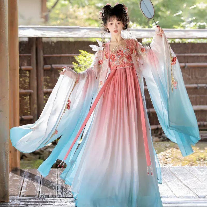 【Hanfu】Fluttering Petals Recite a Poem|Tang Chest - Length skirthan fu Chinese han fu hanfu male tang dynasty clothes chinese hanfu tang dynasty outfits traditiona hanfu dress chinese hanfu chinese style dress dress fashion cheongsam dress q