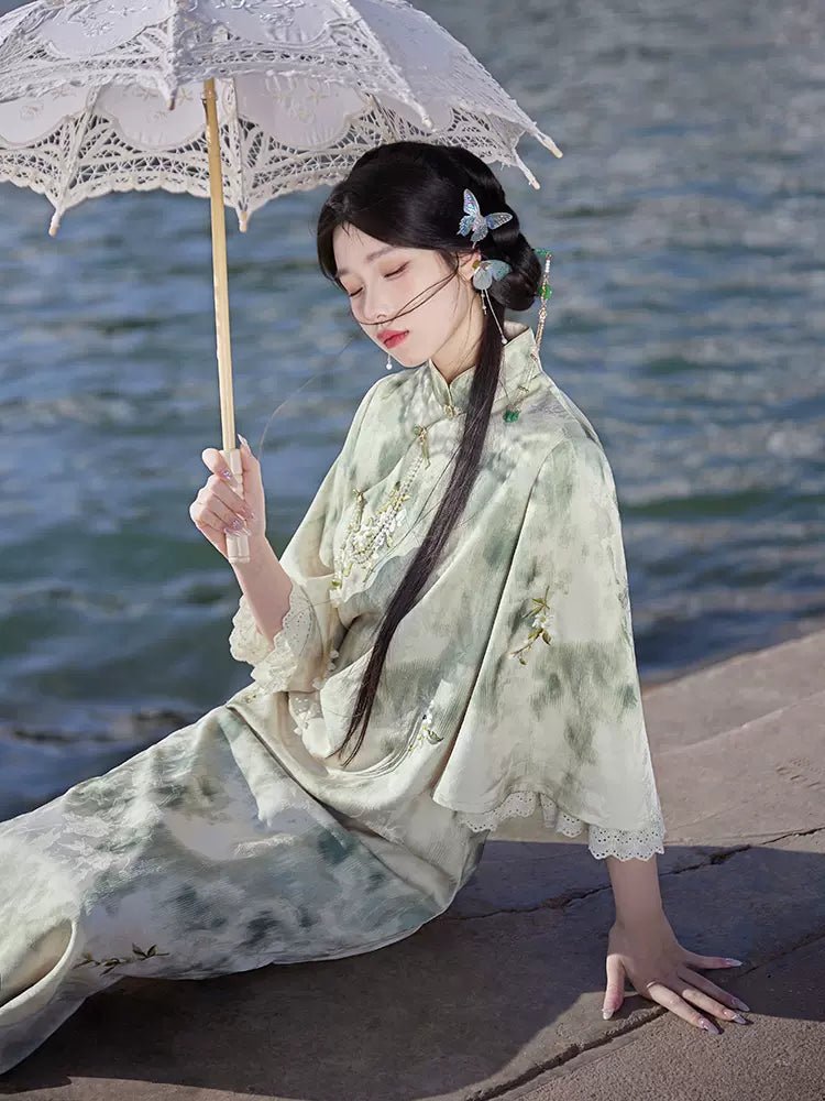 HanfuFragrant grass leisurely|Modern Qipao - Hanrong hanfu chinese traditional clothes newmoondance nuwahanfu fashionhanfu newfanfu hanfustory green HanfuFragrant grass leisurely|Modern Qipao - Hanrong hanfu chinese traditional clothes newmoondance nuwahanfu fashionhanfu newfanfu hanfustory green