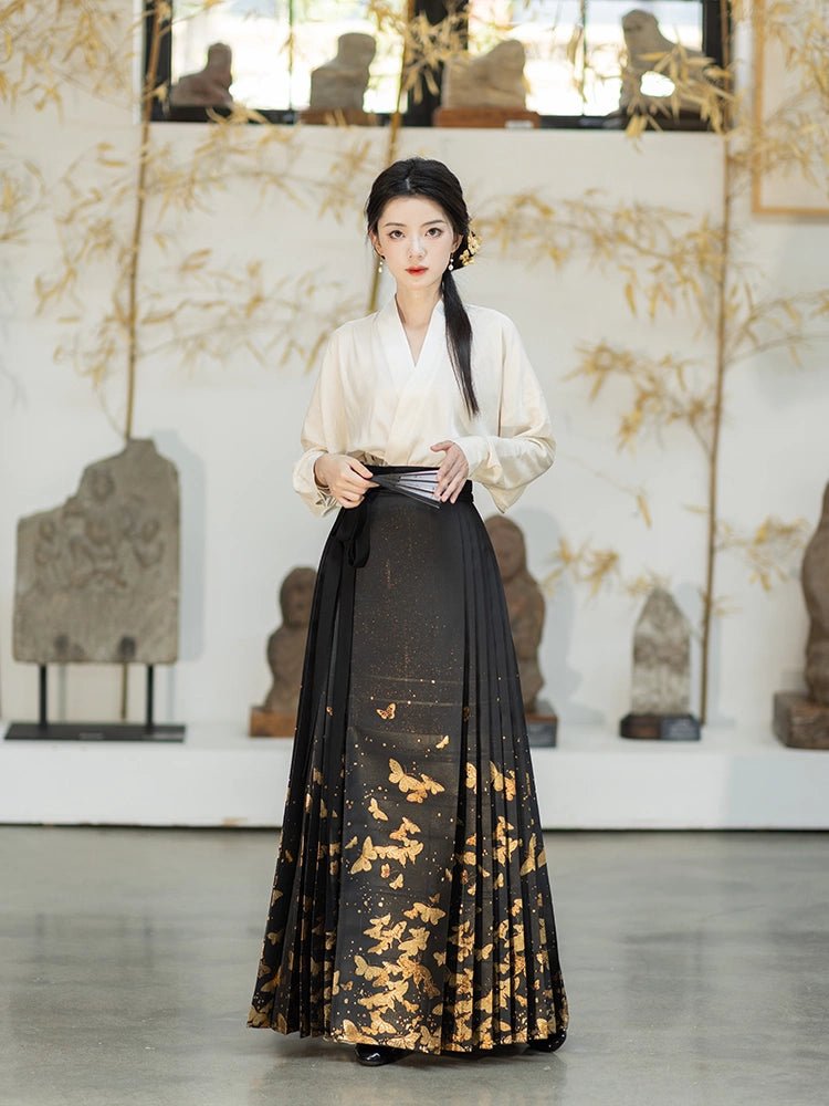 【Hanfu】Golden Butterflies Dance | Mamian skirthan fu Chinese han fu hanfu male tang dynasty clothes chinese hanfu tang dynasty outfits traditiona hanfu dress chinese hanfu chinese style dress dress fashion cheongsam dress q