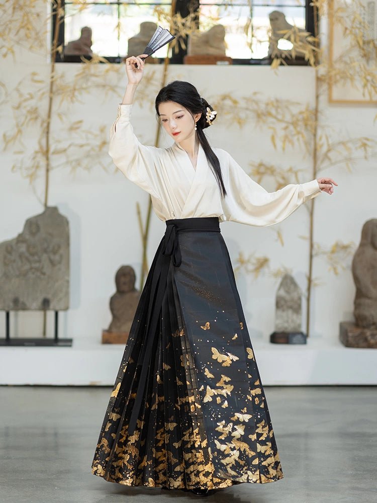 【Hanfu】Golden Butterflies Dance | Mamian skirthan fu Chinese han fu hanfu male tang dynasty clothes chinese hanfu tang dynasty outfits traditiona hanfu dress chinese hanfu chinese style dress dress fashion cheongsam dress q