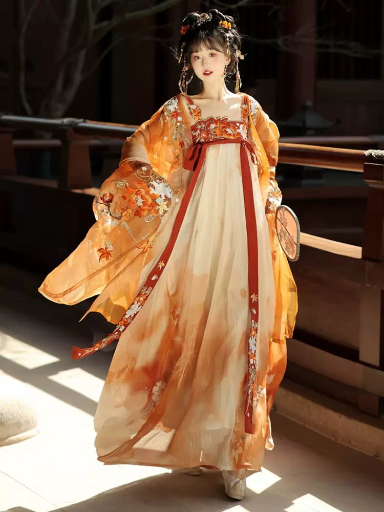 【Hanfu】Golden Maple And Jade Tree |Tang Chest - Length skirthan fu Chinese han fu hanfu male tang dynasty clothes chinese hanfu tang dynasty outfits traditiona hanfu dress chinese hanfu chinese style dress dress fashion cheongsam dress q