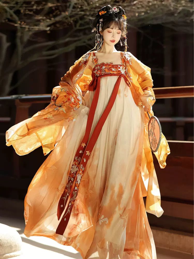【Hanfu】Golden Maple And Jade Tree |Tang Chest - Length skirthan fu Chinese han fu hanfu male tang dynasty clothes chinese hanfu tang dynasty outfits traditiona hanfu dress chinese hanfu chinese style dress dress fashion cheongsam dress q