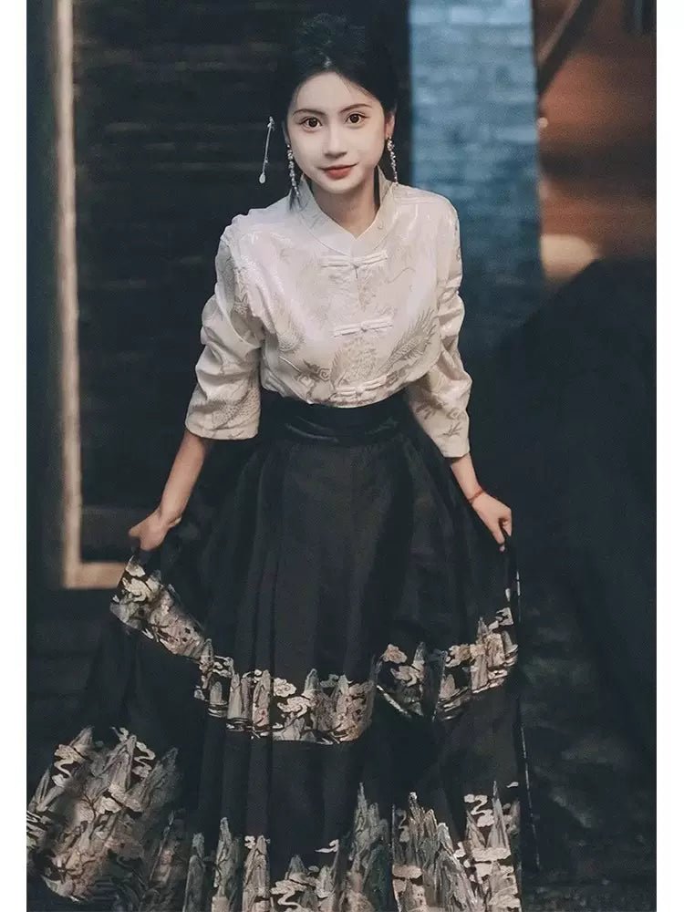 【Hanfu】Gorgeous honeysuckle|Horse - faced skirthan fu Chinese han fu hanfu male tang dynasty clothes chinese hanfu tang dynasty outfits traditiona hanfu dress chinese hanfu chinese style dress dress fashion cheongsam dress q